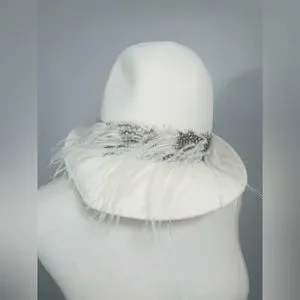 Vintage Frank Olive New York Feathered Hat VTG Frank Olive New York Joseph Magnin Straw Sun/garden Hat  main image 3